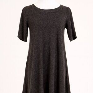 Adrienne Vittadini Charcoal Knit Dress | Size S, 3/4 Sleeve, Soft & Warm